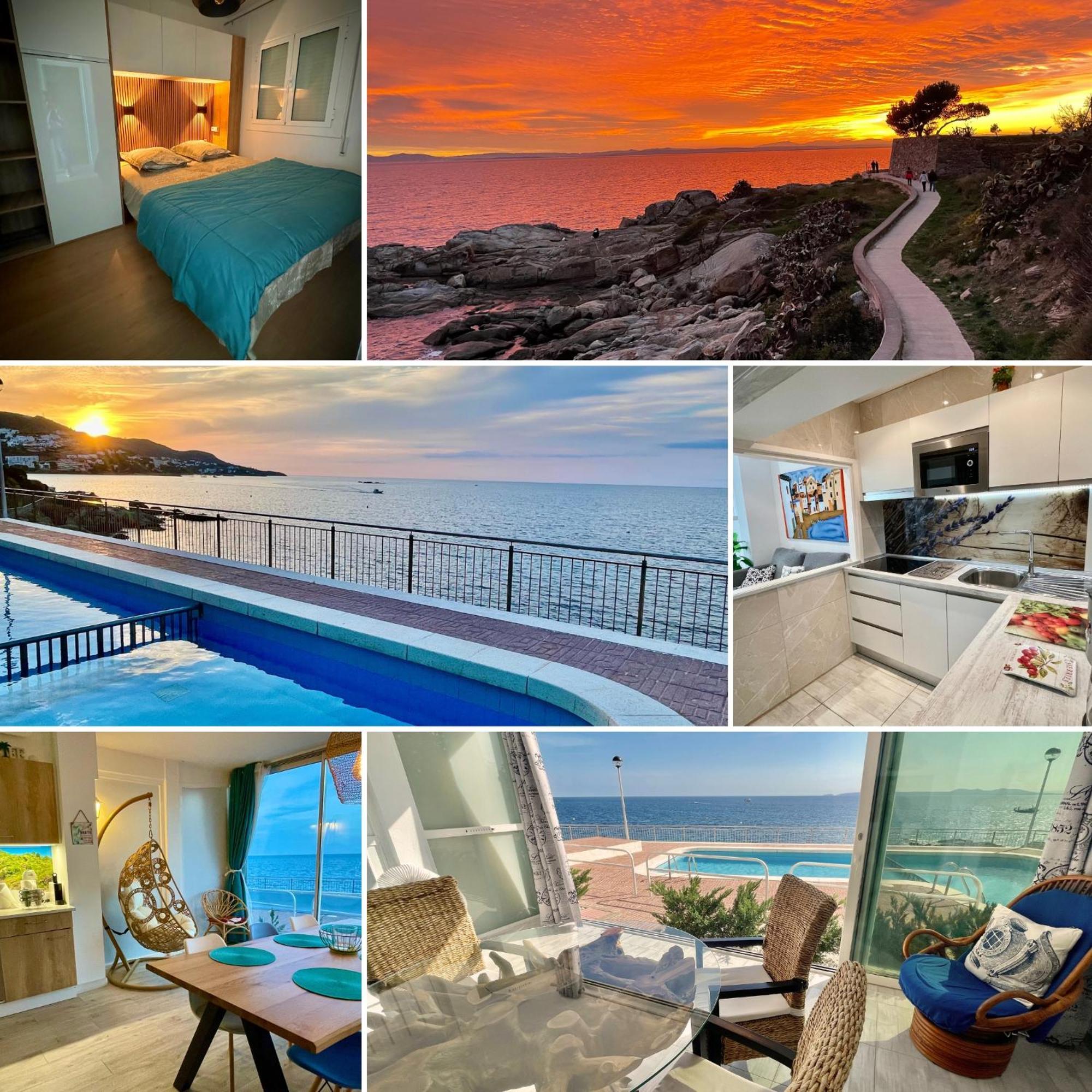 Magnifique Appartement En Front De Mer, Caneylles Росас Экстерьер фото